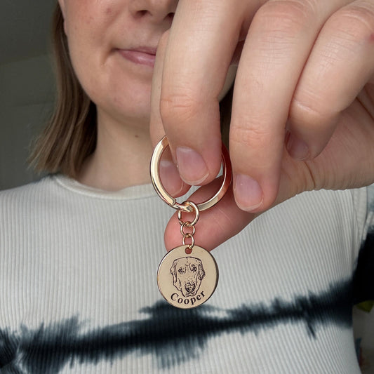 Breloc personalizat cu chipul animalului de companie