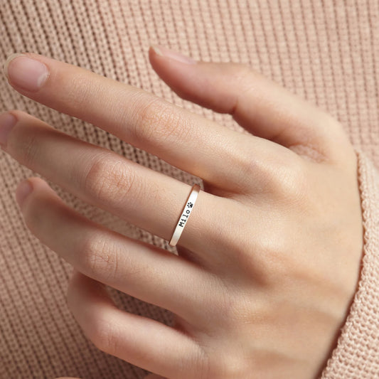 Inel personalizat cu numele animalului de companie