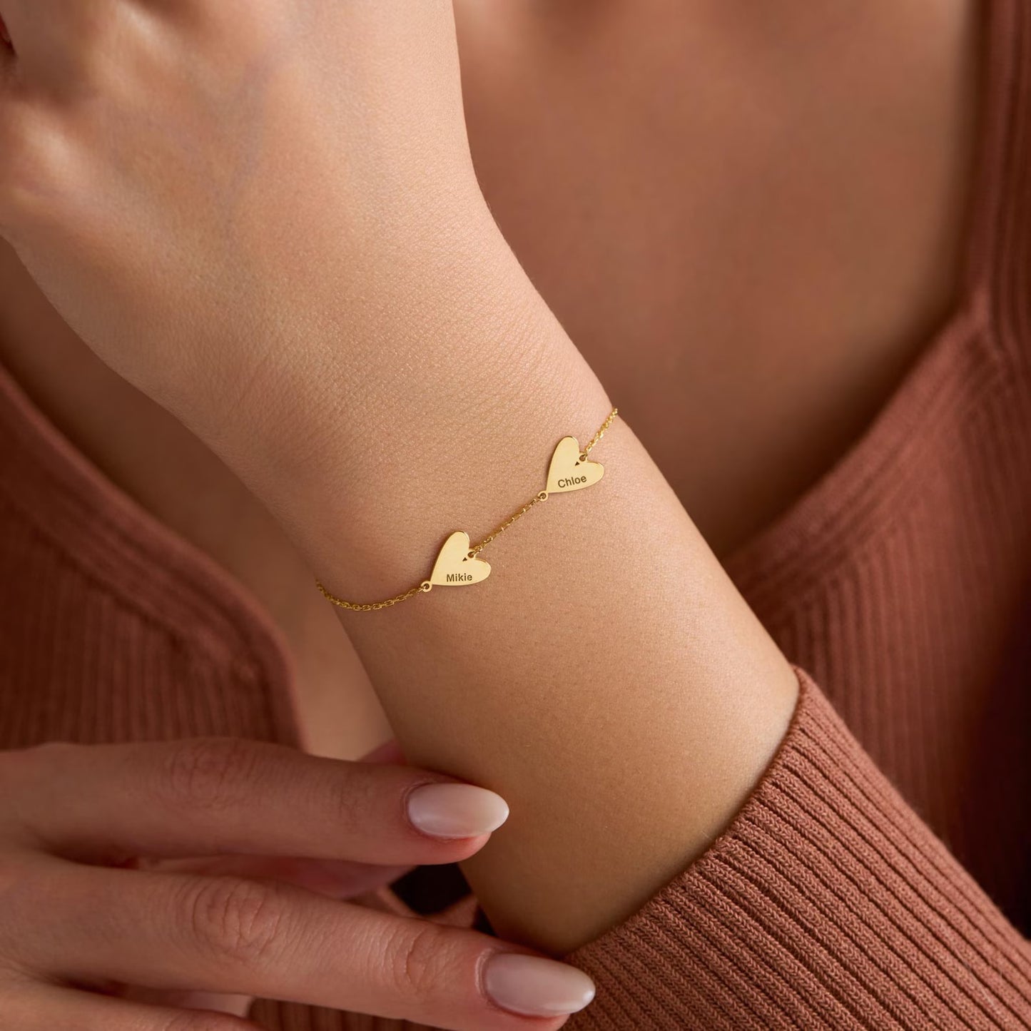 Brățară personalizată cu inimă gravată