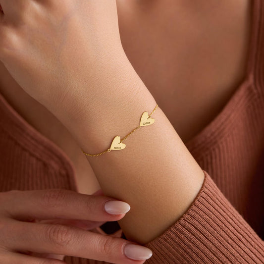 Brățară personalizată cu inimă gravată