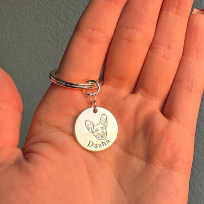 Breloc personalizat cu chipul animalului de companie