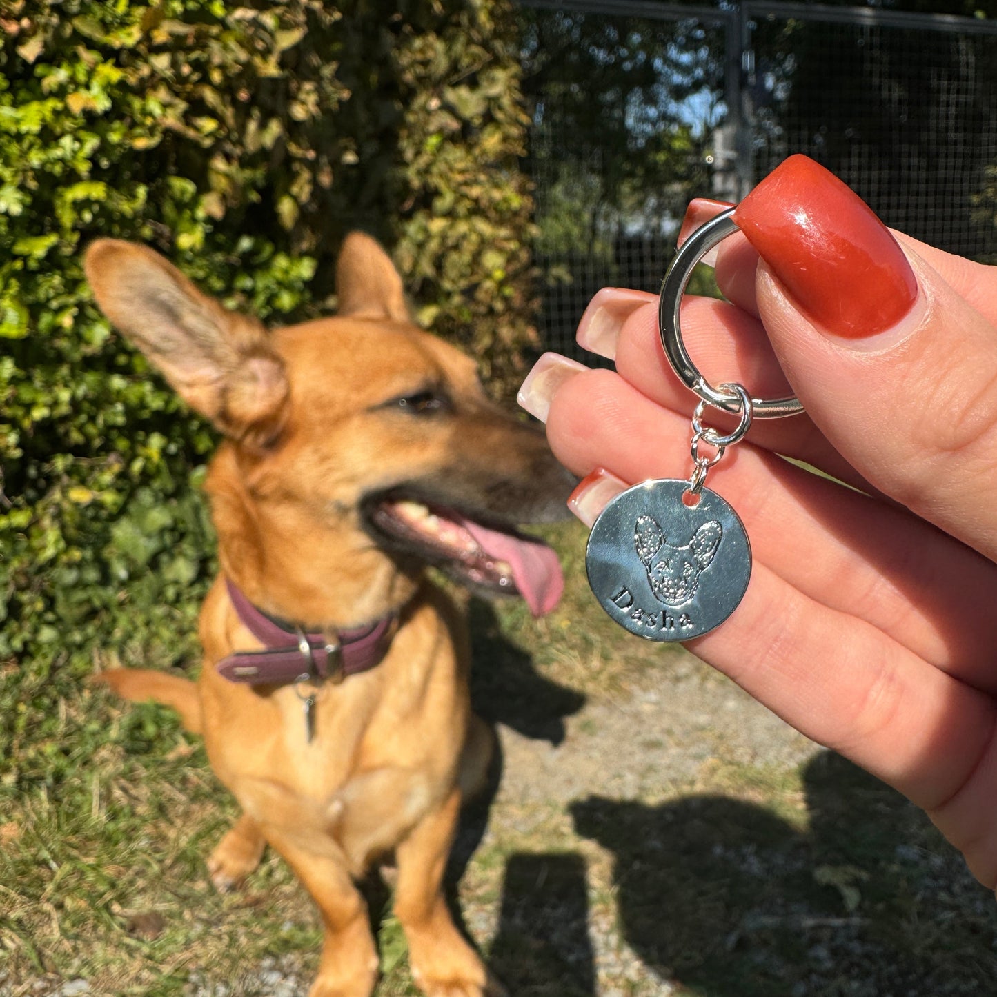 Breloc personalizat cu chipul animalului de companie
