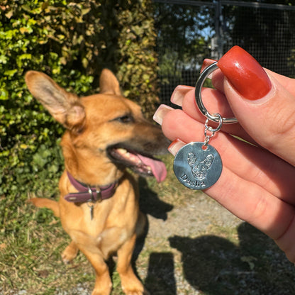 Breloc personalizat cu chipul animalului de companie