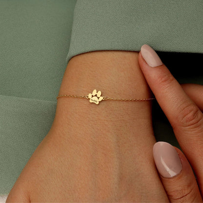 Brățară cu lăbuțe personalizată cu nume