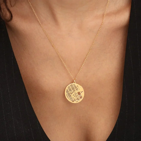 Colier personalizat cu hartă