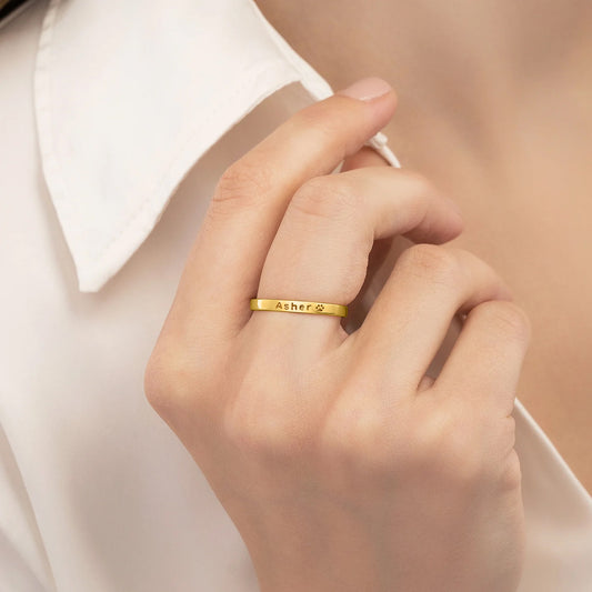 Inel personalizat cu numele animalului de companie