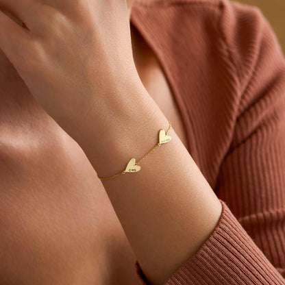 Brățară personalizată cu inimă gravată