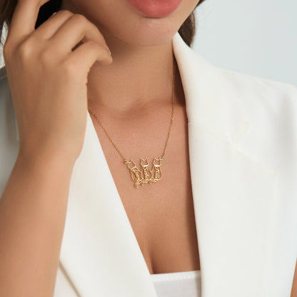 Colier personalizat cu nume de pisică