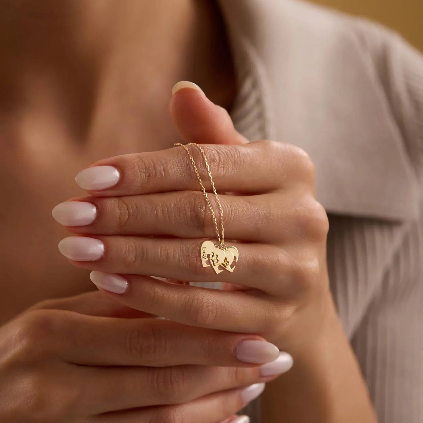 Colier cu lăbuță și inimă personalizat cu nume