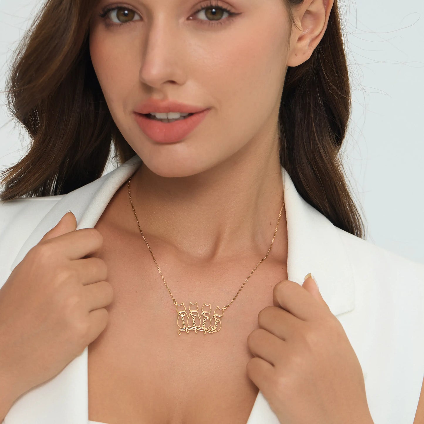 Colier personalizat cu nume de pisică