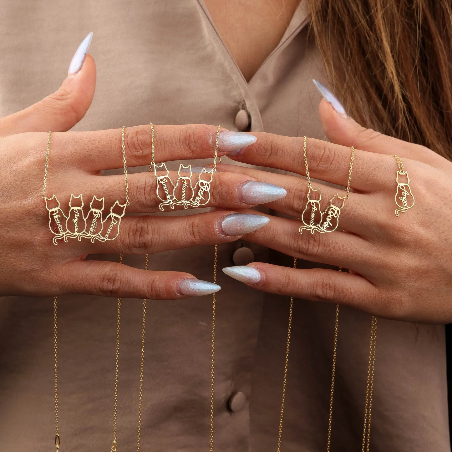Colier personalizat cu nume de pisică